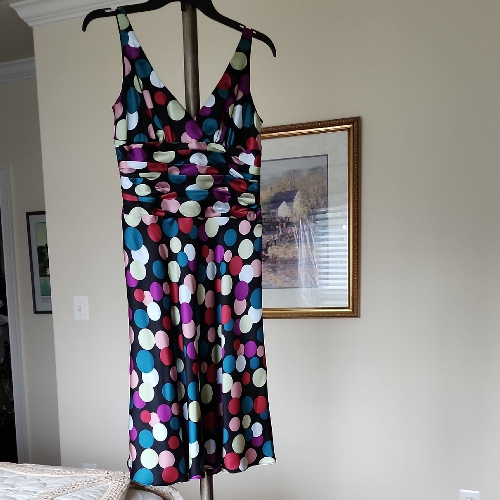 MICA Silk Polka Dot Sleeveless Dress